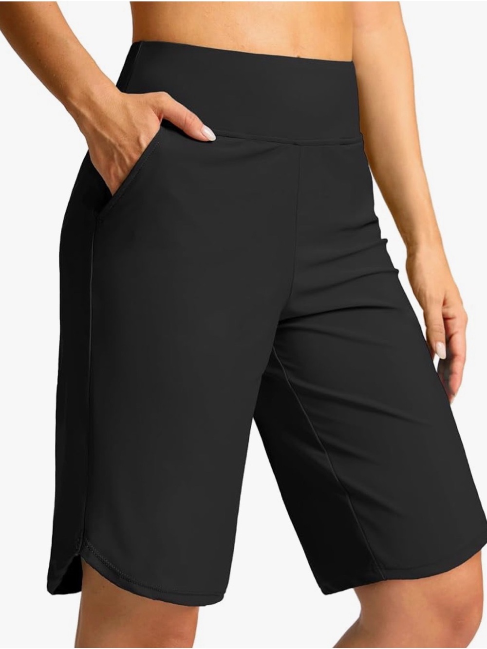 High-Waist Black Size 3X womens swim board shorts